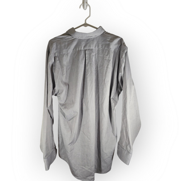 Van Heusen Grey Button-Down Long Sleeved Shirt 34/35 Wrinkle Free - Picture 3 of 12